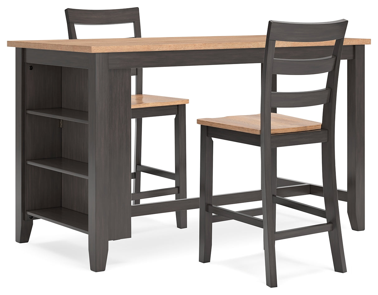Furniture City Houma - Ashley Furniture - Gesthaven Counter Height Dining Table and 2 Barstools - Counter Height Dining Table and 2 Barstools / Natural/Brown - D396D3