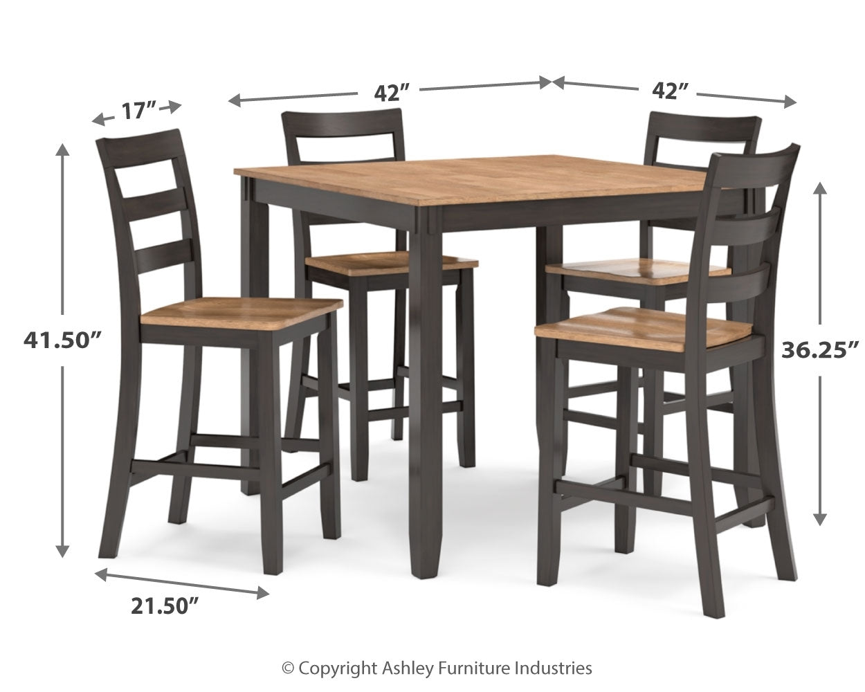 Gesthaven Counter Height Dining Table and 4 Barstools (Set of 5)