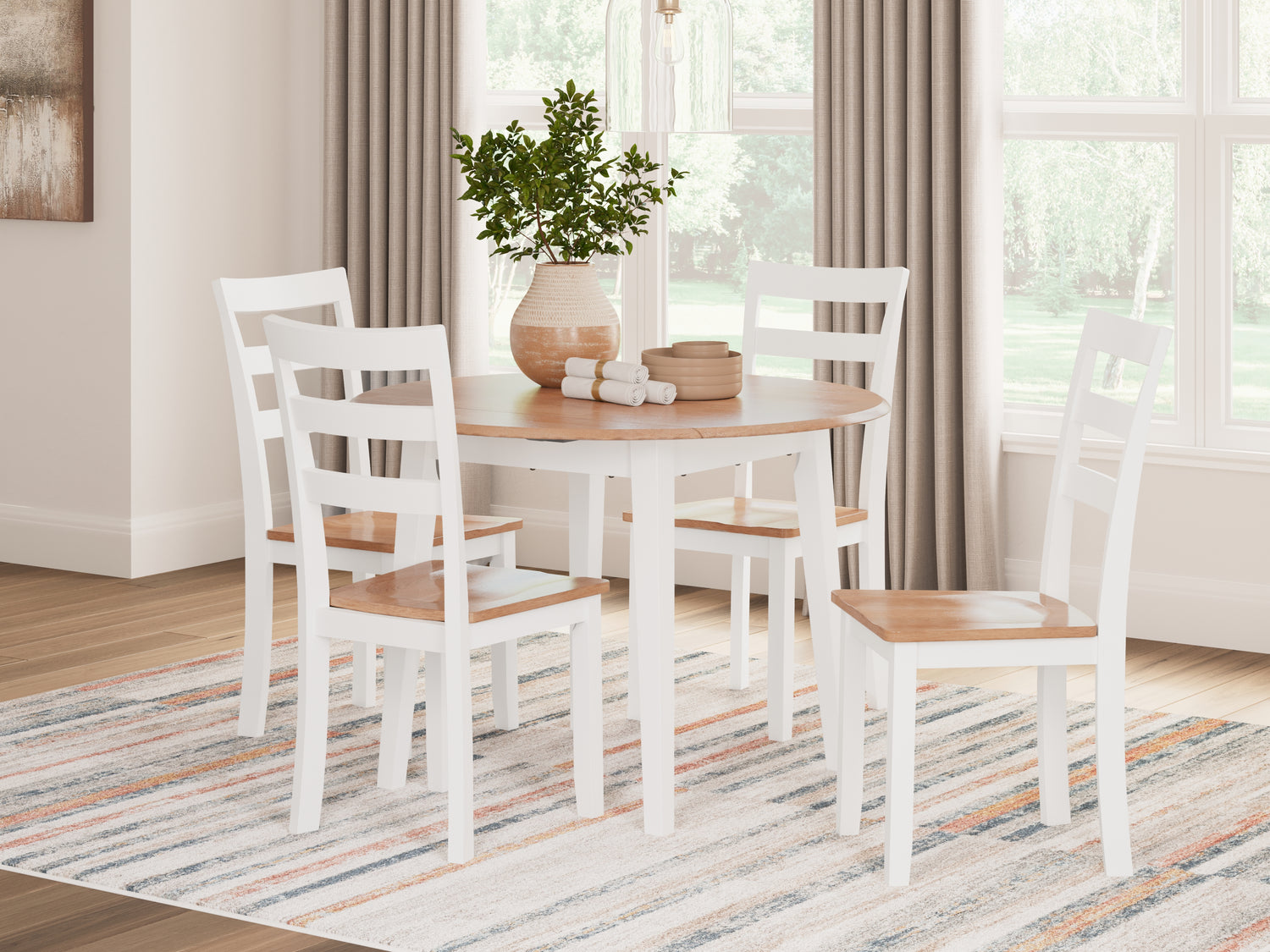 Furniture City Houma - Ashley Furniture - Gesthaven Dining Table and 4 Chairs - Dining Table and 4 Chairs / Natural/White - D398D1