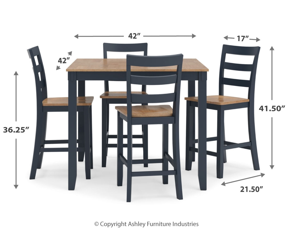 Gesthaven Counter Height Dining Table and 4 Barstools (Set of 5)