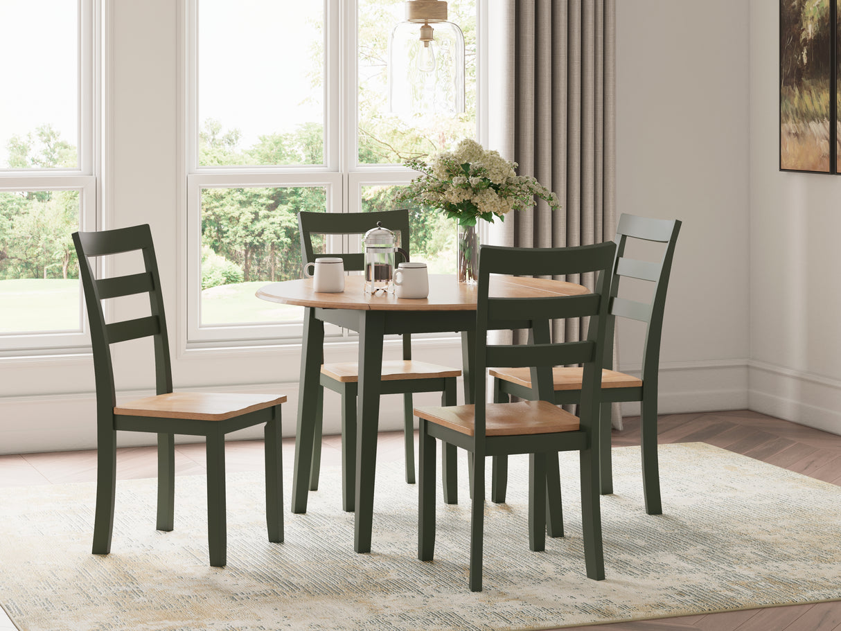 Furniture City Houma - Ashley Furniture - Gesthaven Dining Table and 4 Chairs - Dining Table and 4 Chairs / Natural/Green - D401D1