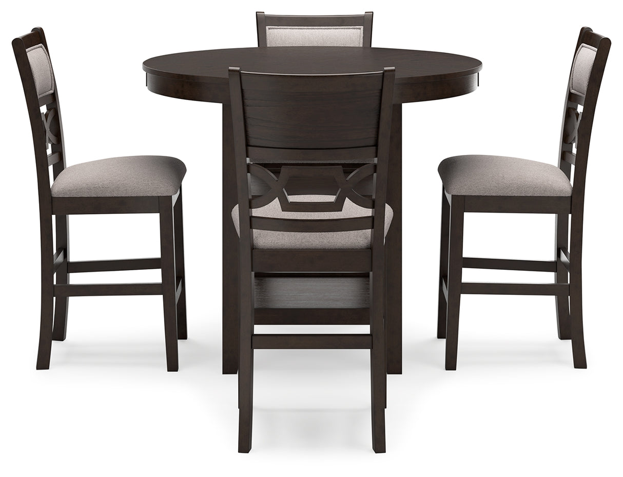 Langwest Counter Height Dining Table and 4 Barstools (Set of 5)