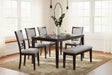 Furniture City Houma - Ashley Furniture - Langwest Dining Table and 4 Chairs and Bench (Set of 6) - Dining Room Table Set (6/CN) - D422-325