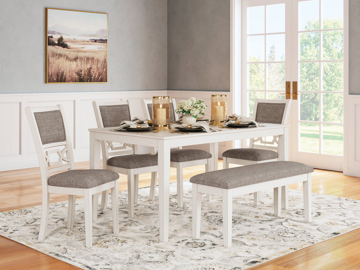 Furniture City Houma - Ashley Furniture - Erinberg Dining Table and 4 Chairs and Bench (Set of 6) - Dining Room Table Set (6/CN) - D423-325