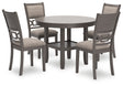 Furniture City Houma - Ashley Furniture - Wrenning Dining Table and 4 Chairs (Set of 5) - Dining Room Table Set (5/CN) / Gray - D425-225