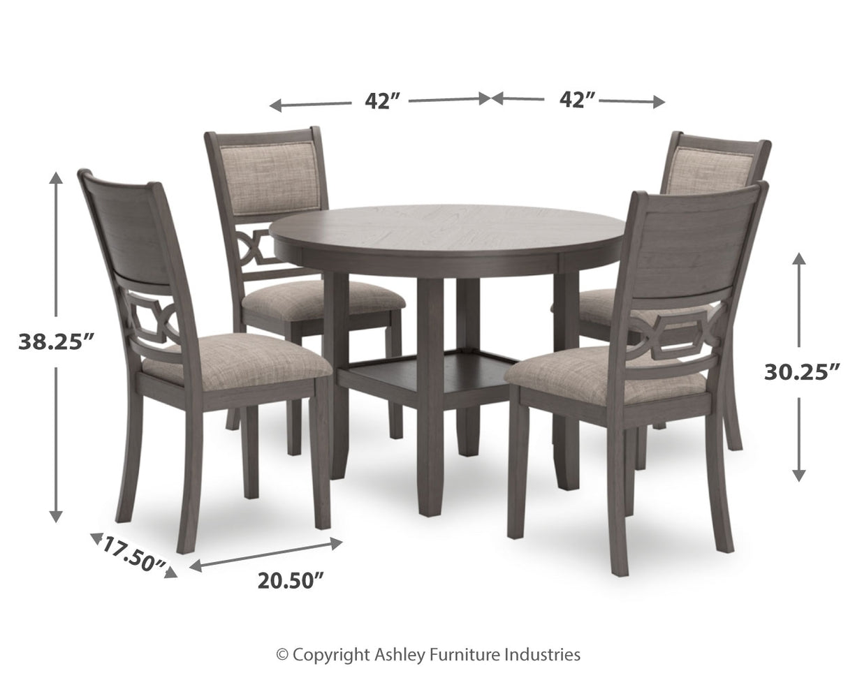 Wrenning Dining Table and 4 Chairs (Set of 5)
