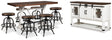 Furniture City Houma - Ashley Furniture - Valebeck Counter Height Dining Table, 6 Barstools and Server - Counter Height Dining Table, 6 Barstools and Server - D546D32