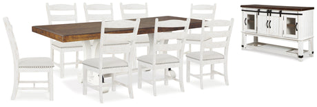 Furniture City Houma - Ashley Furniture - Valebeck Dining Table and 8 Chairs with Server - Dining Table and 8 Chairs with Server - D546D12
