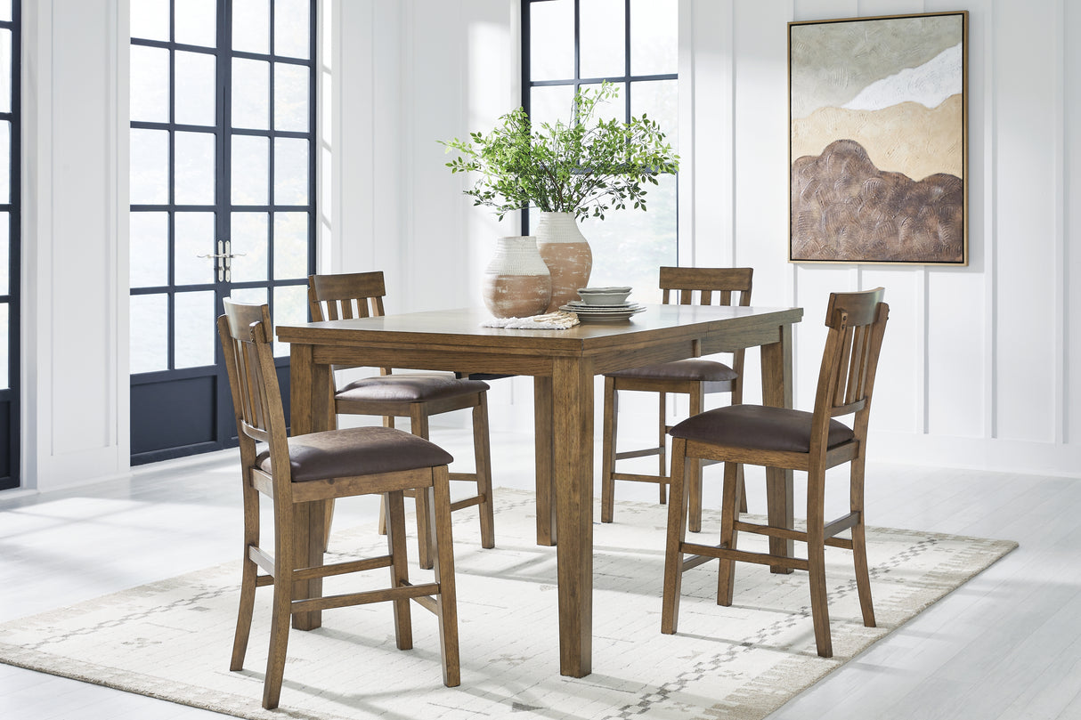Furniture City Houma - Ashley Furniture - Urbinforte Counter Height Extension Dining Table and 4 Barstools - Counter Height Extension Dining Table and 4 Barstools - PCD592D3