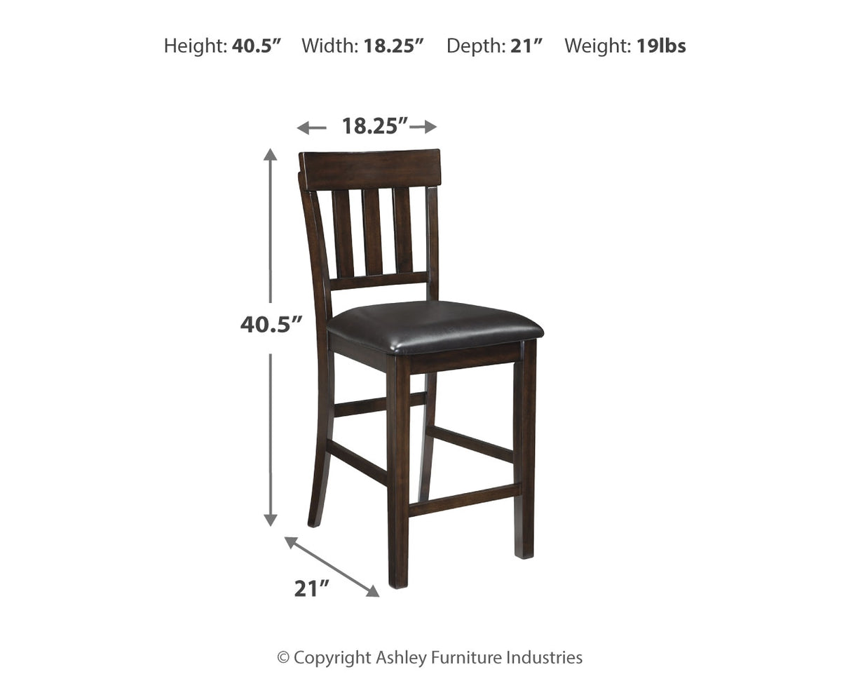Haddigan Counter Height Dining Table, 4 Barstools and Server