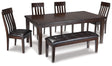 Furniture City Houma - Ashley Furniture - Haddigan Dining Table with 4 Chairs and Bench - Dining Table with 4 Chairs and Bench - D596D2