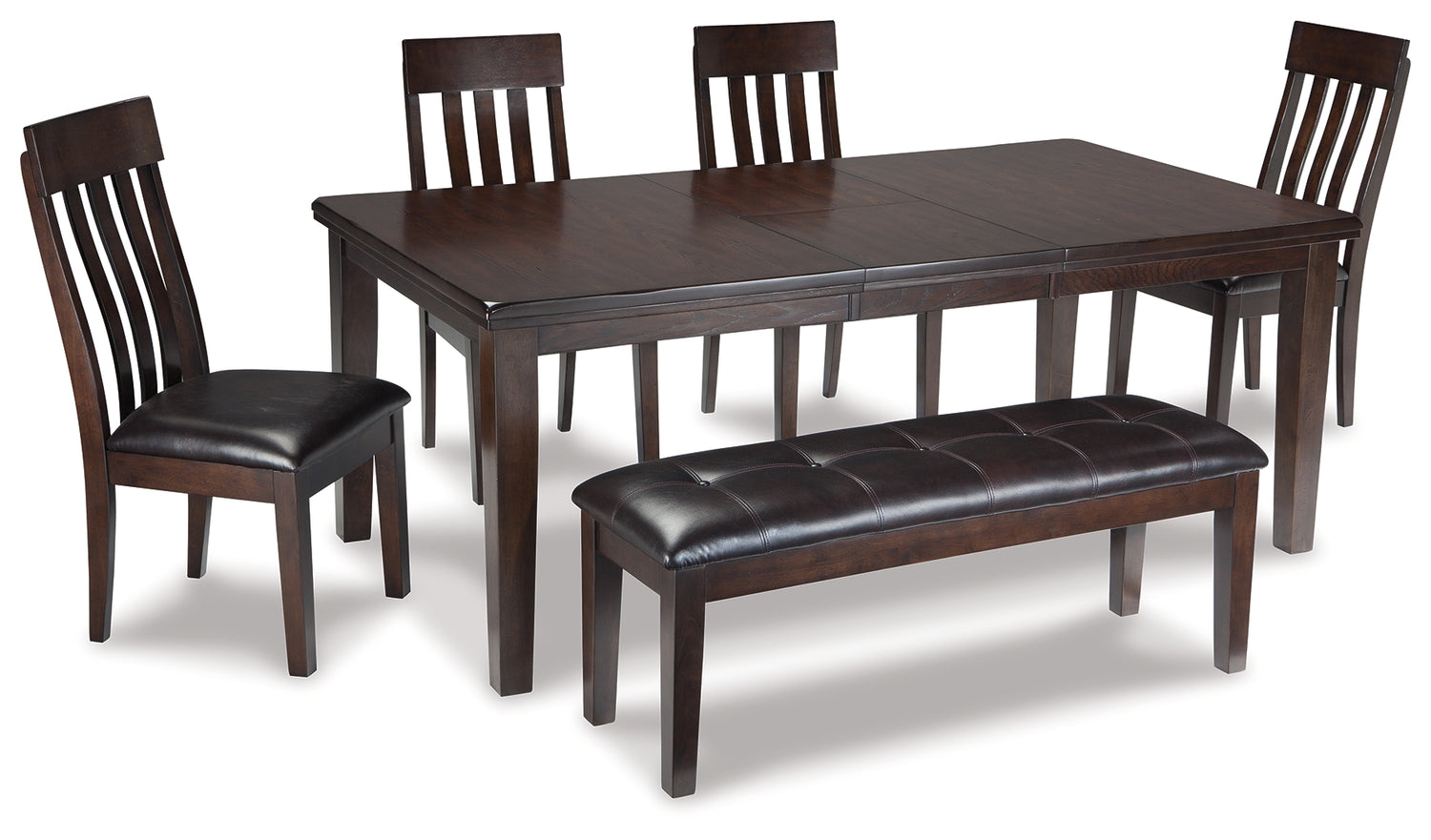 Furniture City Houma - Ashley Furniture - Haddigan Dining Table with 4 Chairs and Bench - Dining Table with 4 Chairs and Bench - D596D2
