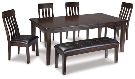 Furniture City Houma - Ashley Furniture - Haddigan Dining Table with 4 Chairs and Bench - Dining Table with 4 Chairs and Bench - D596D2