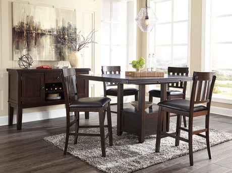 Furniture City Houma - Ashley Furniture - Haddigan Counter Height Dining Table, 4 Barstools and Server - Counter Height Dining Table, 4 Barstools and Server - D596D8