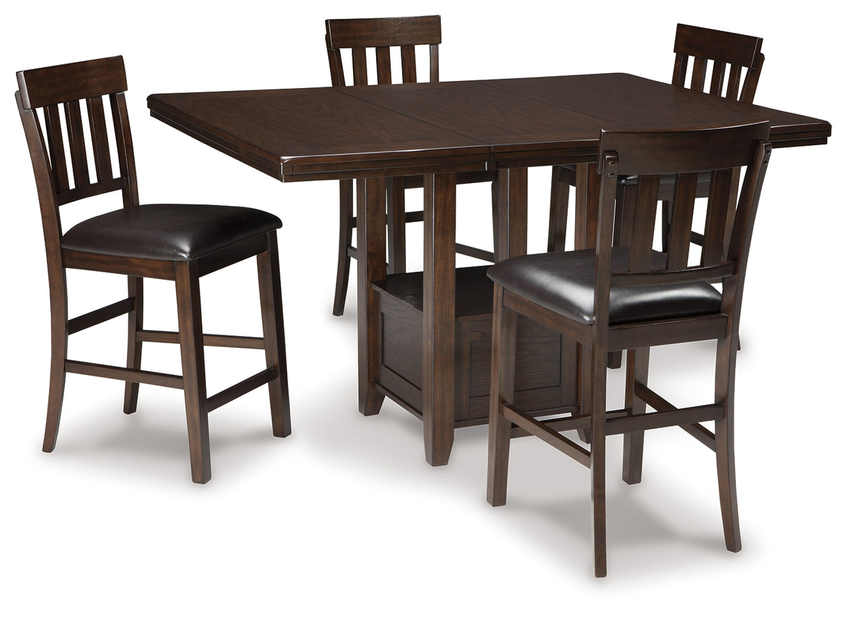 Furniture City Houma - Ashley Furniture - Haddigan Counter Height Dining Table with 4 Barstools - Counter Height Dining Table with 4 Barstools - D596D5