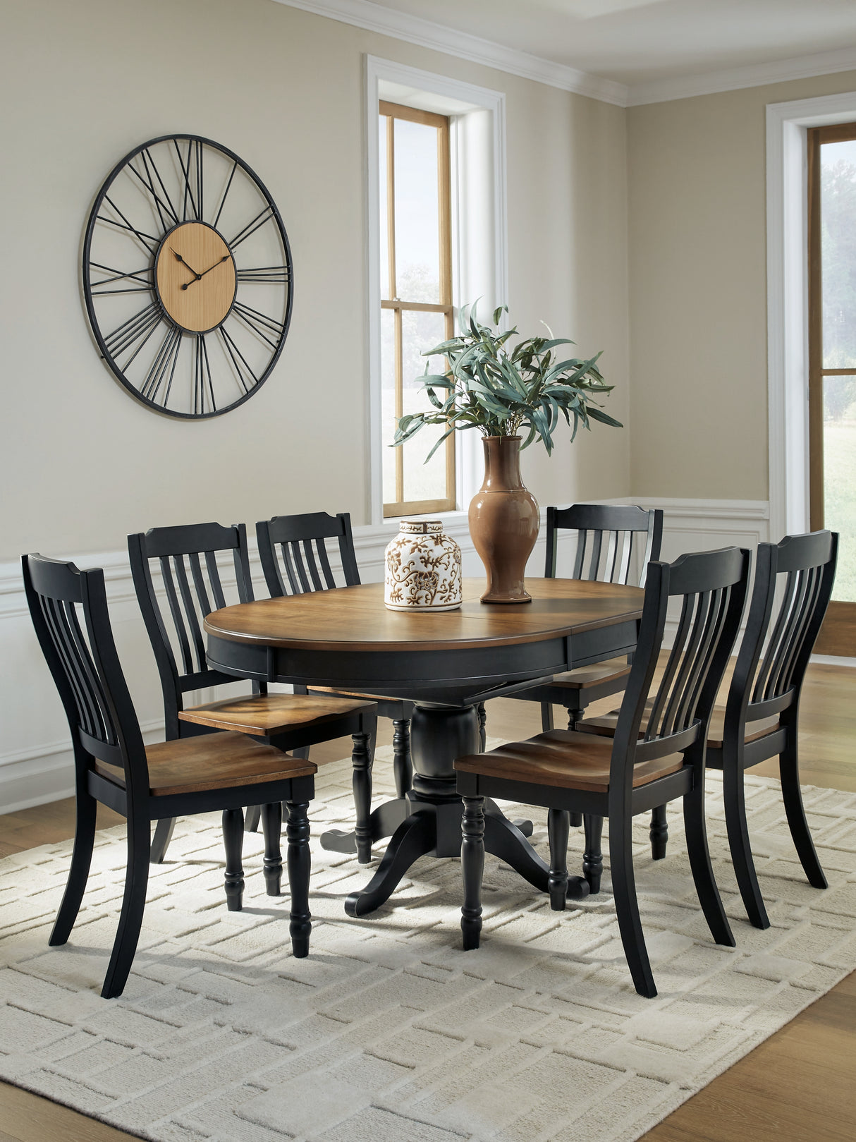 Furniture City Houma - Ashley Furniture - Clorazi Extension Dining Table and 6 Chairs - Extension Dining Table and 6 Chairs - PCD619D3