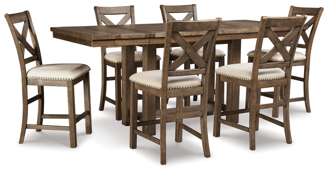 Furniture City Houma - Ashley Furniture - Moriville Counter Height Dining Table and 6 Barstools - Counter Height Dining Table and 6 Barstools - D631D10