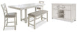 Furniture City Houma - Ashley Furniture - Robbinsdale Counter Height Dining Table, 2 Barstools, Bench and Server - Counter Height Dining Table, 2 Barstools, Bench and Server - D642D8