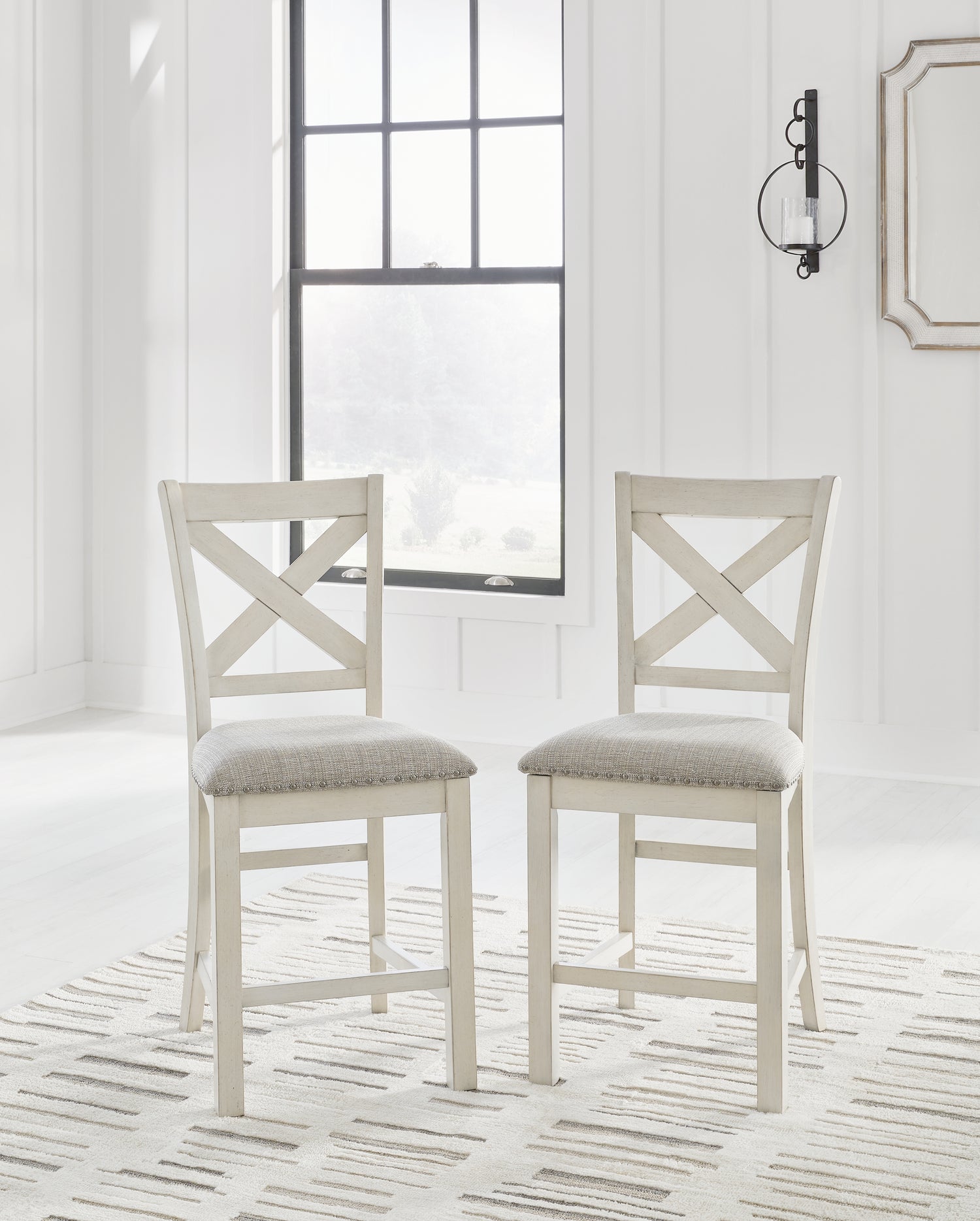 Robbinsdale Counter Height Dining Table, 2 Barstools, Bench and Server