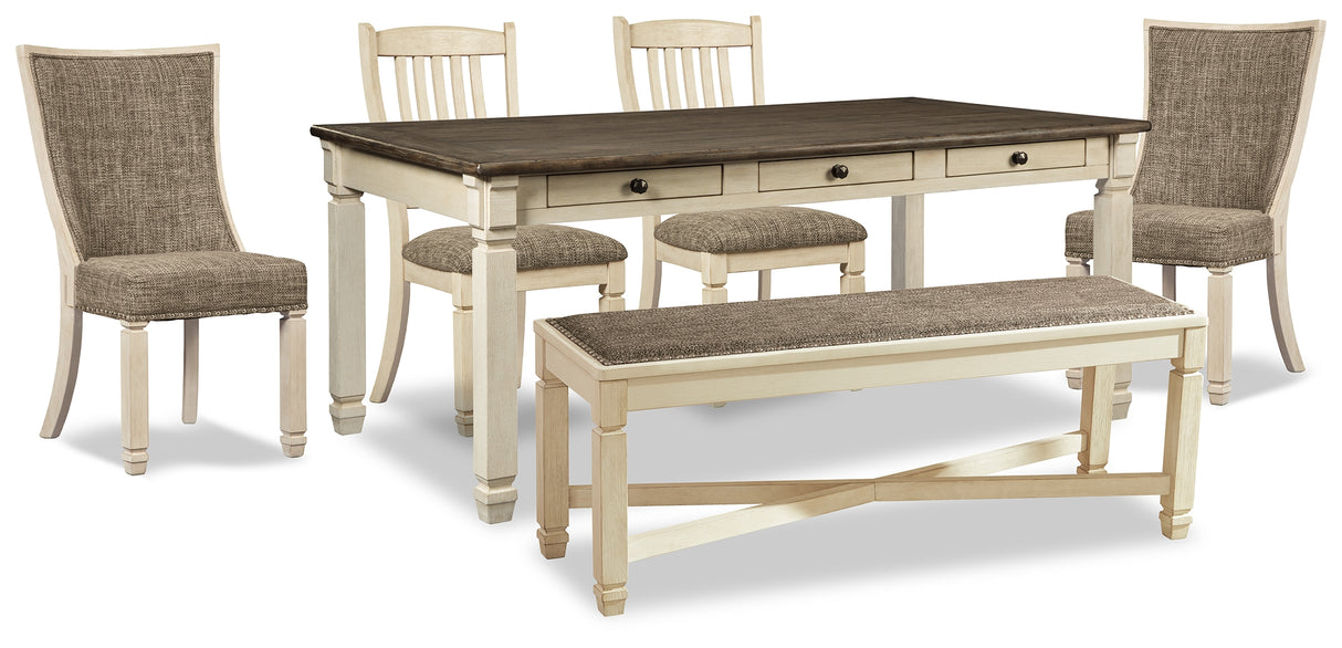 Furniture City Houma - Ashley Furniture - Bolanburg Dining Table, 4 Chairs and Bench - Dining Table, 4 Chairs and Bench - D647D34
