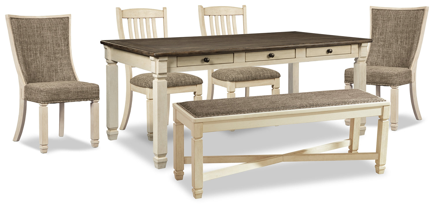 Furniture City Houma - Ashley Furniture - Bolanburg Dining Table, 4 Chairs and Bench - Dining Table, 4 Chairs and Bench - D647D34