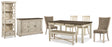 Furniture City Houma - Ashley Furniture - Bolanburg Dining Table, 4 Chairs, Bench, Server and Display Cabinet - Dining Table, 4 Chairs, Bench, Server and Display Cabinet - D647D24