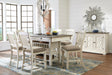 Furniture City Houma - Ashley Furniture - Bolanburg Counter Height Dining Table and 6 Barstools with Server - Counter Height Dining Table and 6 Barstools with Server - D647D23