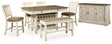 Furniture City Houma - Ashley Furniture - Bolanburg Counter Height Dining Table, 4 Barstools, Bench and Server - Counter Height Dining Table, 4 Barstools, Bench and Server - D647D32