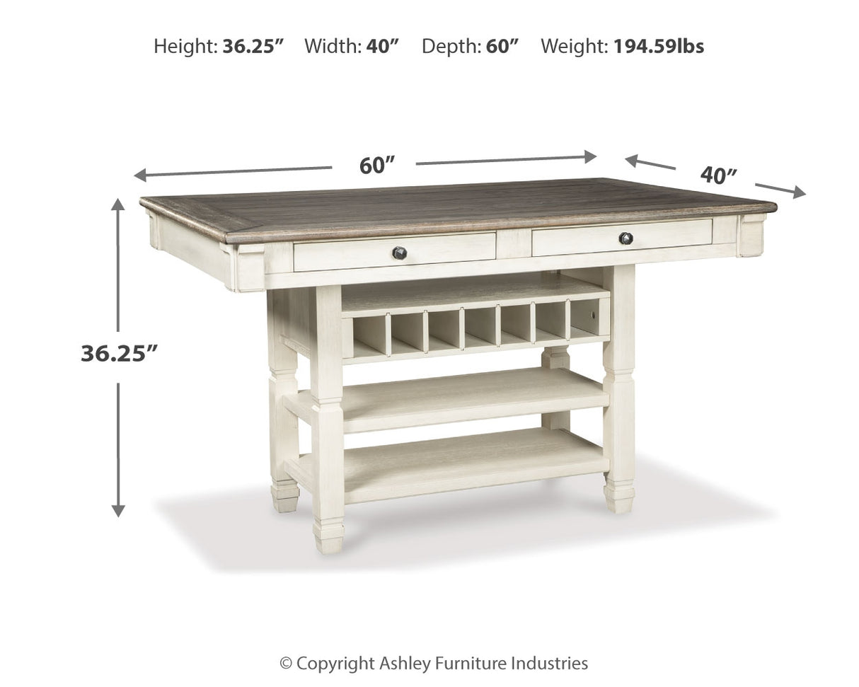 Bolanburg Counter Height Dining Table and 6 Barstools with Server