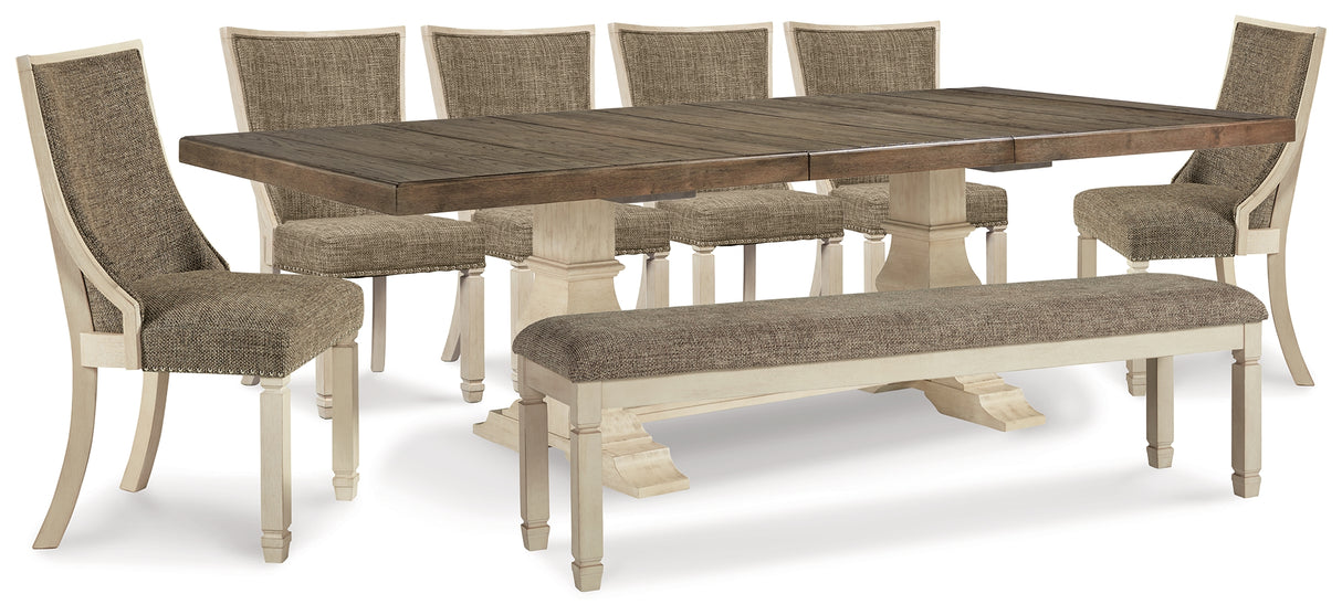 Bolanburg Dining Table, 6 Chairs, and Bench
