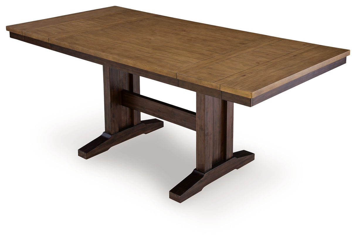 Rylandeen Counter Height Extension Dining Table 4 Barstools and Bench