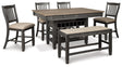 Furniture City Houma - Ashley Furniture - Tyler Creek Counter Height Dining Table and 4 Barstools and Bench - Counter Height Dining Table and 4 Barstools and Bench - D736D8