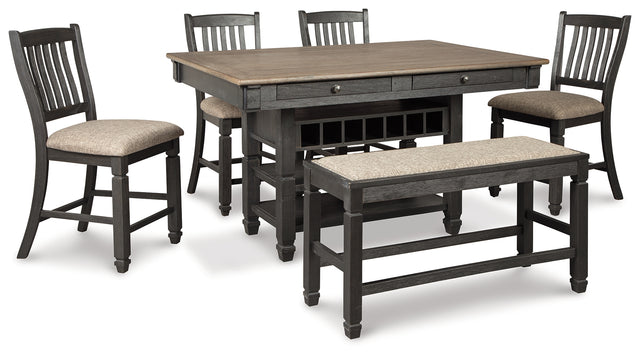 Furniture City Houma - Ashley Furniture - Tyler Creek Counter Height Dining Table and 4 Barstools and Bench - Counter Height Dining Table and 4 Barstools and Bench - D736D8