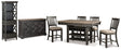 Furniture City Houma - Ashley Furniture - Tyler Creek Counter Height Table with 4 Barstools, Server and Display Cabinet - Counter Height Table with 4 Barstools, Server and Display Cabinet - D736D13
