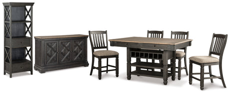 Furniture City Houma - Ashley Furniture - Tyler Creek Counter Height Table with 4 Barstools, Server and Display Cabinet - Counter Height Table with 4 Barstools, Server and Display Cabinet - D736D13
