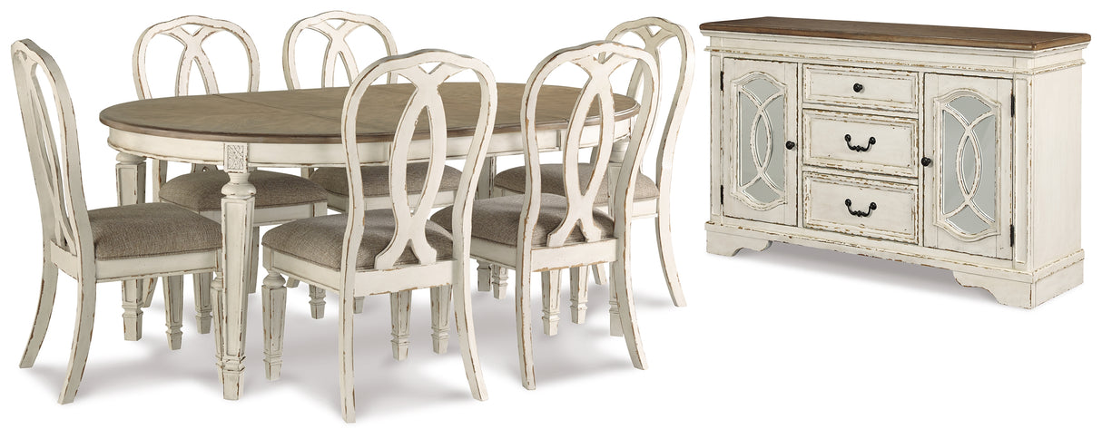 Furniture City Houma - Ashley Furniture - Realyn Dining Table and 6 Chairs with Server - Dining Table and 6 Chairs with Server - D743D16