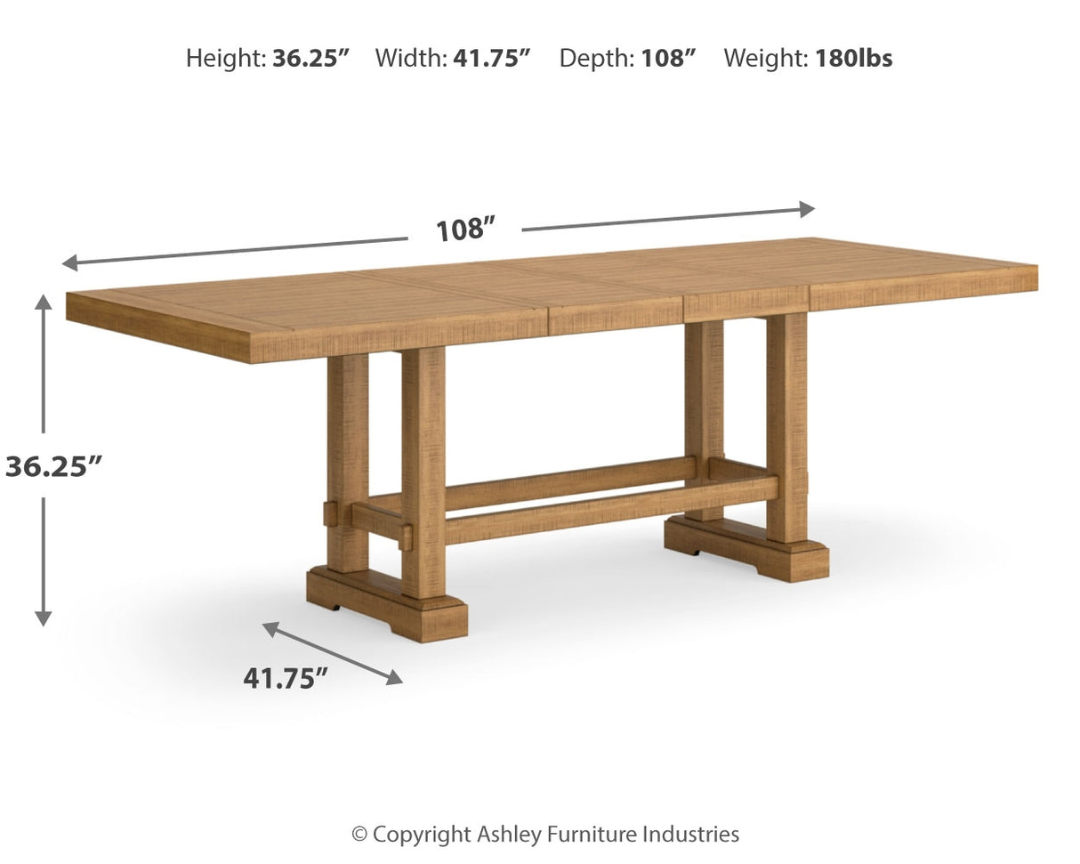 Havonplane Counter Height Extension Dining Table 4 Barstools and Bench
