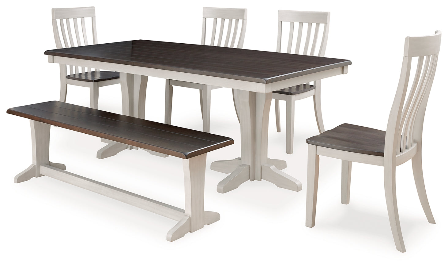 Darborn Dining Table, 4 Chairs and Bench
