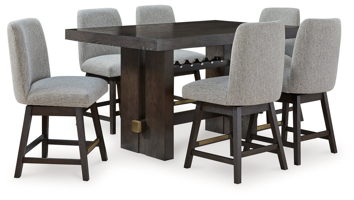Furniture City Houma - Ashley Furniture - Burkhaus Counter Height Dining Table and 6 Barstools - Counter Height Dining Table and 6 Barstools - D984D6