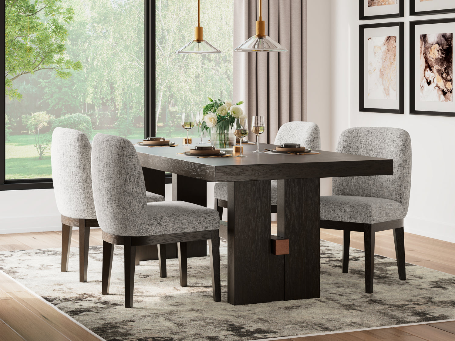 Furniture City Houma - Ashley Furniture - Burkhaus Dining Table and 4 Chairs - Dining Table and 4 Chairs - D984D1