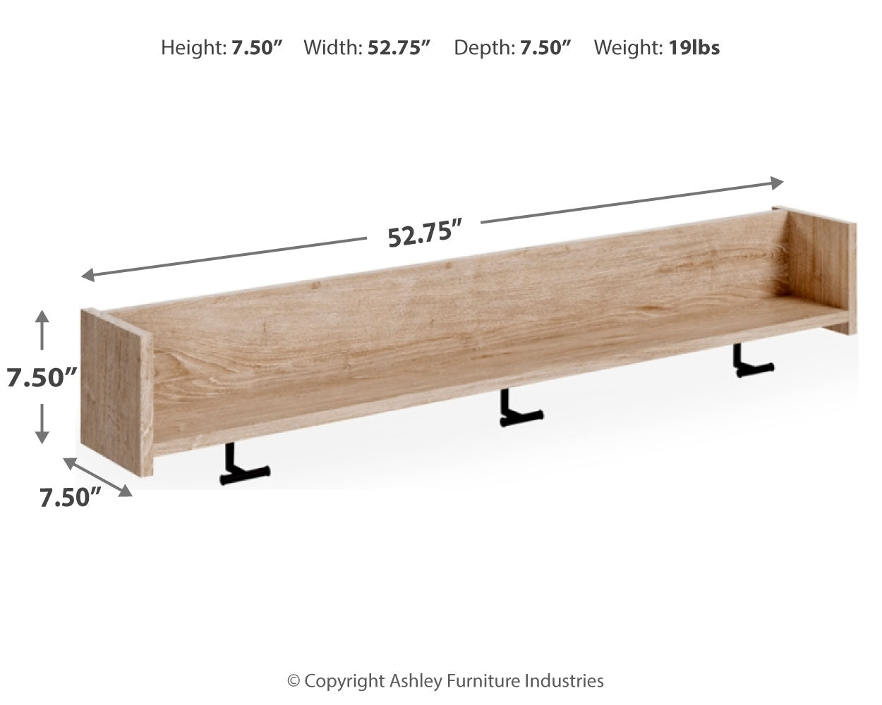 Oliah Wall Mounted Coat Rack with Shelf
