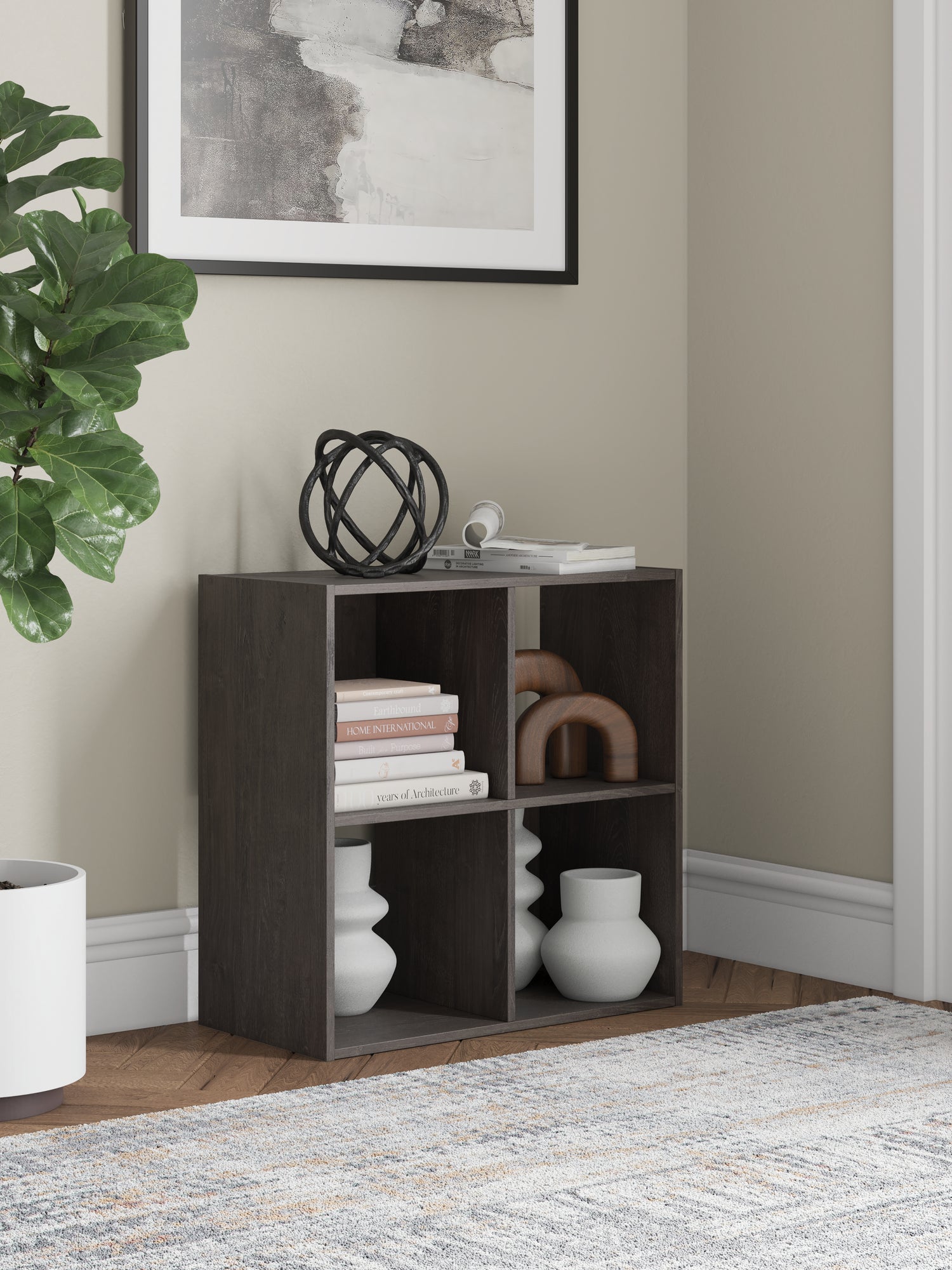 Furniture City Houma - Ashley Furniture - Piperton Four Cube Organizer - Four Cube Organizer / Charcoal - EA5514-2X2