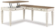 Furniture City Houma - Ashley Furniture - Realyn 2-Piece Home Office Lift Top Desk - 2-Piece Home Office Desk / White/Brown - H743H2