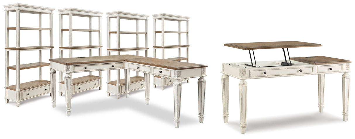 Furniture City Houma - Ashley Furniture - Realyn Lift-top Desk, L-shaped Desk and 4 Bookcases - Lift-top Desk, L-shaped Desk and 4 Bookcases - H743H4