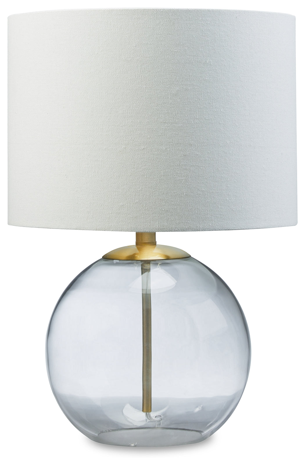 Furniture City Houma - Ashley Furniture - Samder Table Lamp - Glass Table Lamp (1/CN) / Clear/Brass Finish - L430744