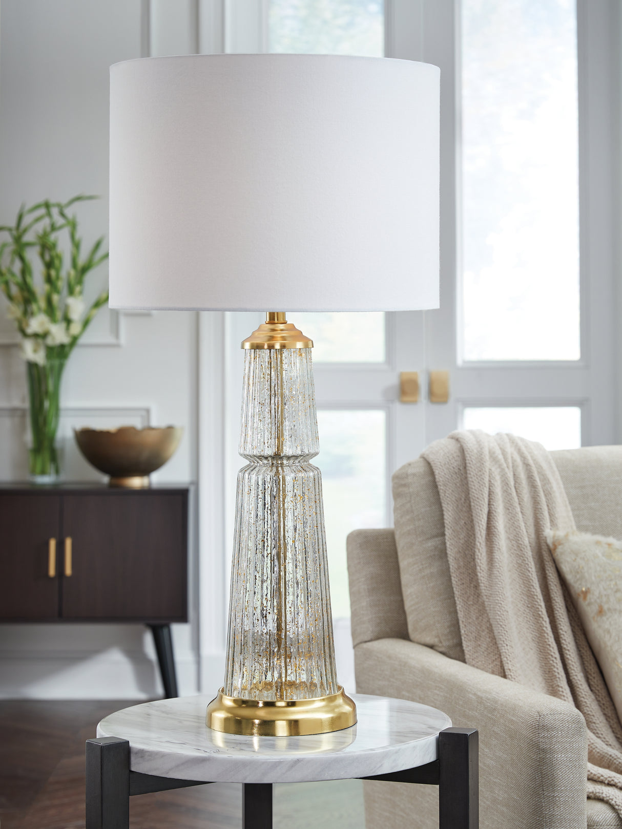 Furniture City Houma - Ashley Furniture - Bakersboro Table Lamp - Glass Table Lamp (1/CN) - L430884