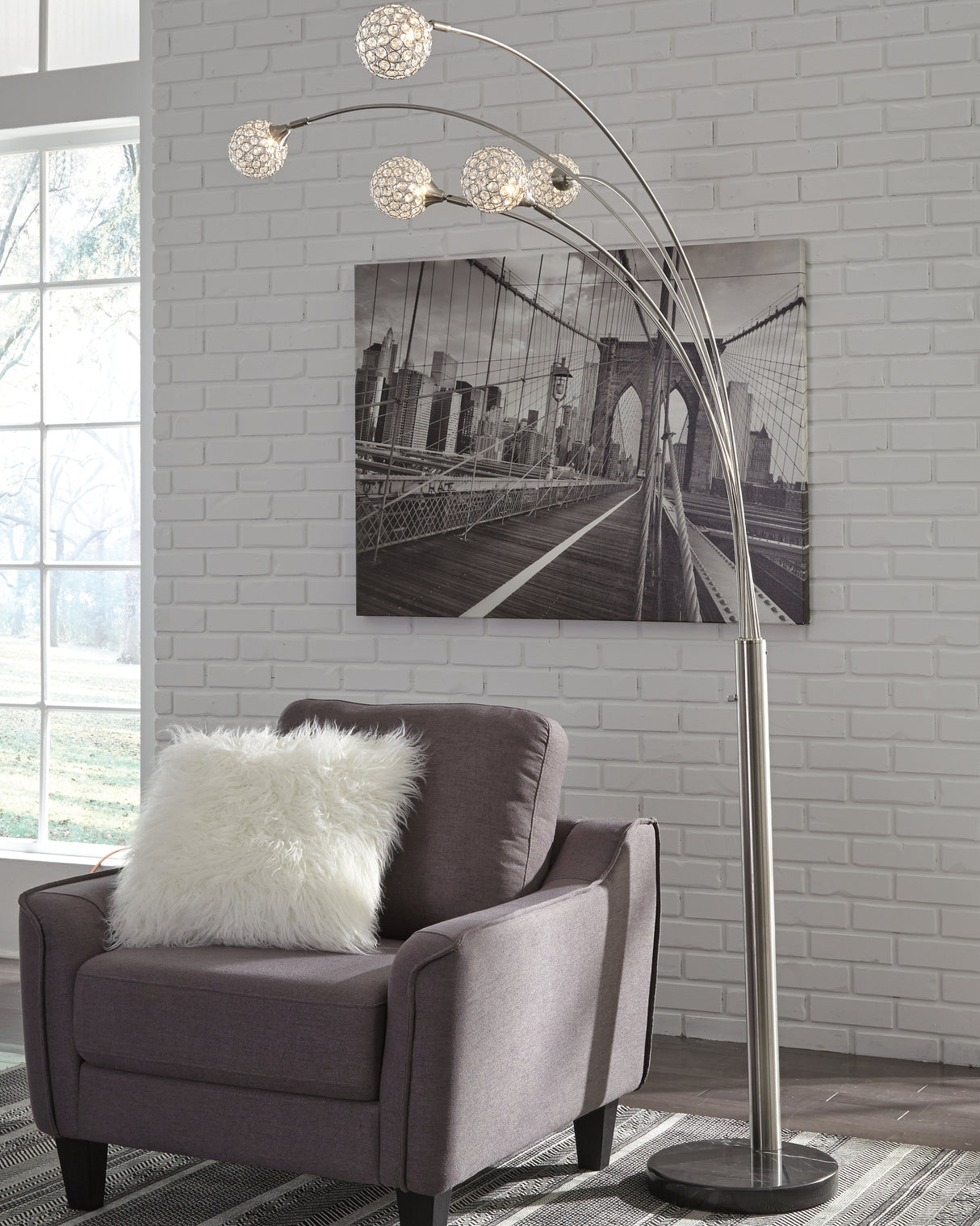 Furniture City Houma - Ashley Furniture - Winter Arc Lamp - Metal Arc Lamp (1/CN) - L725089