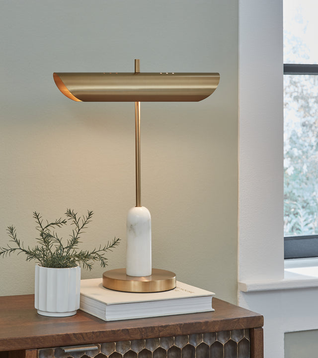Furniture City Houma - Ashley Furniture - Rowleigh Desk Lamp - Marble Desk Lamp (1/CN) - L734392
