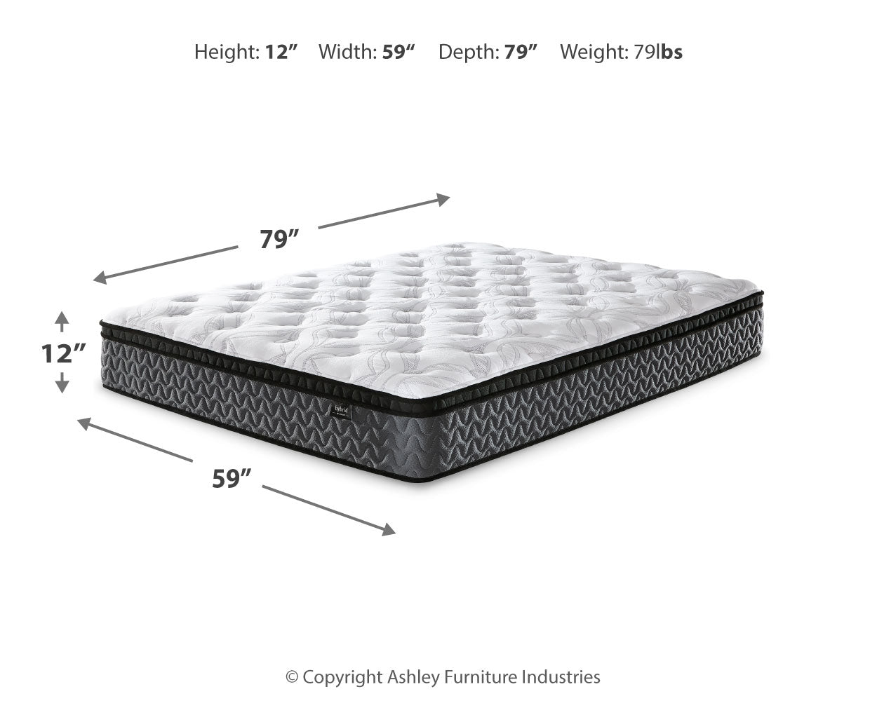 12 Inch Pocketed Hybrid Queen Mattress