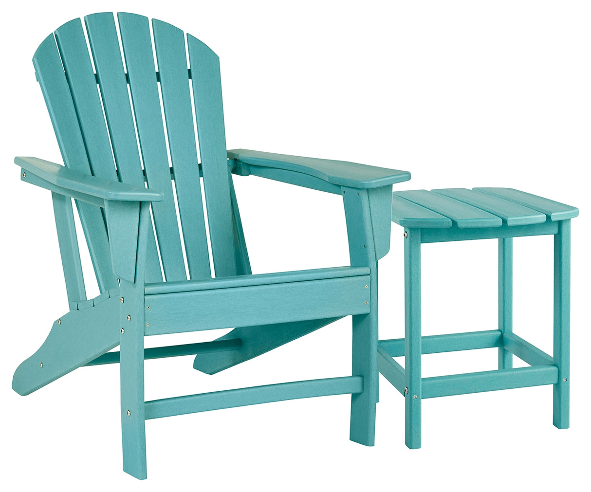 Furniture City Houma - Ashley Furniture - Sundown Treasure Adirondack Chair with End Table - Adirondack Chair with End Table / Turquoise - P012P1